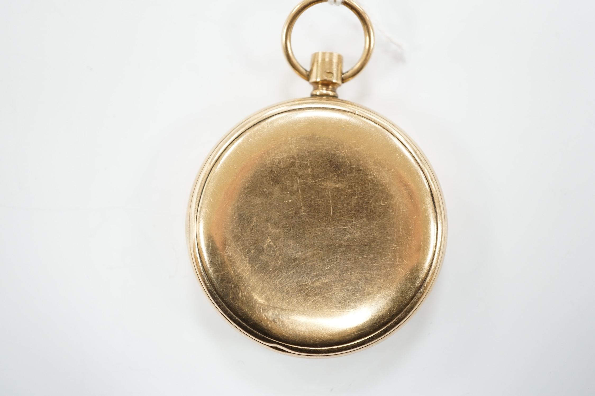 A 9ct gold open face pocket watch by Thomas Russell & Sons of Liverpool, with Roman dial